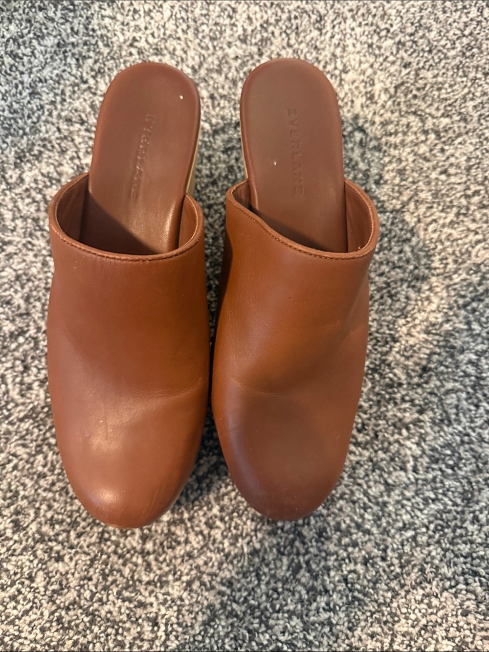 Everlane Chestnut Leather clogs size 8